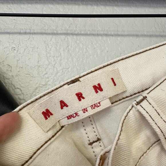 NWT MARNI Raw Cotton Drill White Size 29 Contrast Stitch Straight Leg Jeans - Picture 9 of 12